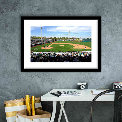 Scottsdale Stadium, Stadium Canvas, Sport Art, Gift for him, White Border Framed Art Print Wall Decor