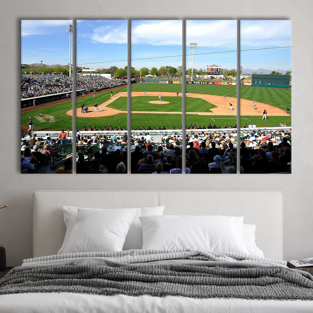 Scottsdale Stadium, Stadium Canvas, Sport Art, 5 Panel B, Extra Large Canvas, Canvas Print Wall Art