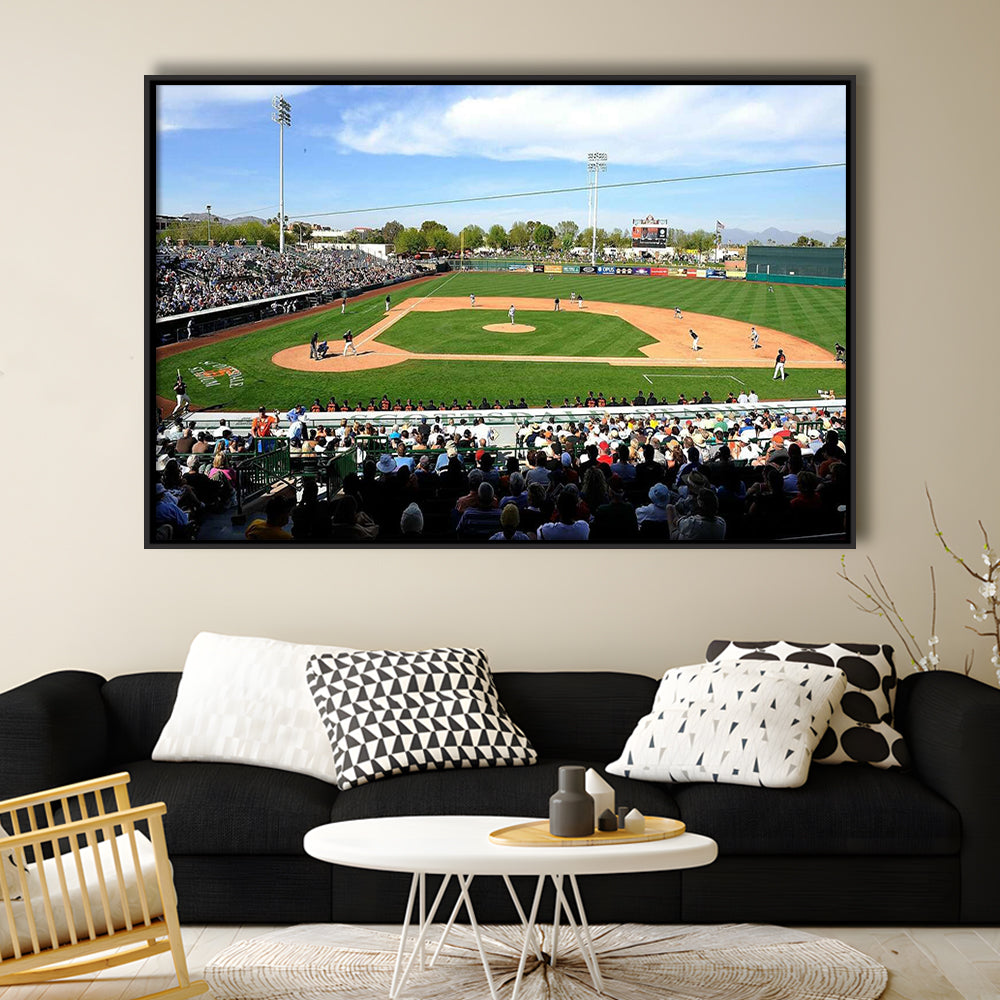 Scottsdale Stadium, Stadium Canvas, Sport Art, Framed Canvas Print Wall Art, Floating Frame