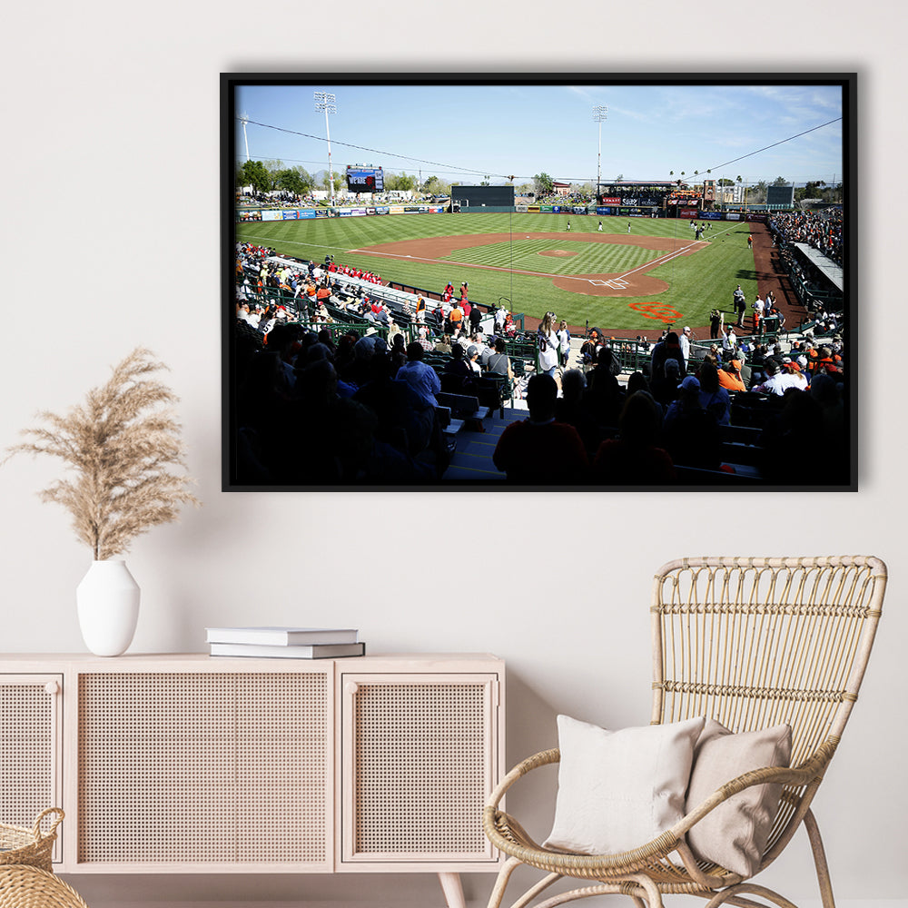Scottsdale Stadium in Scottsdale, Stadium Canvas, Sport Art, Framed Canvas Print Wall Art, Floating Frame