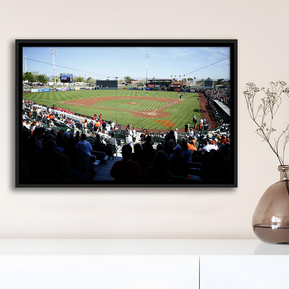 Scottsdale Stadium in Scottsdale, Stadium Canvas, Sport Art, Framed Canvas Print Wall Art, Floating Frame