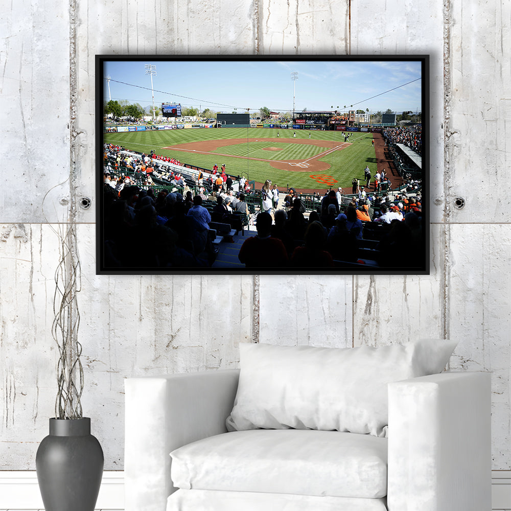 Scottsdale Stadium in Scottsdale, Stadium Canvas, Sport Art, Framed Canvas Print Wall Art, Floating Frame