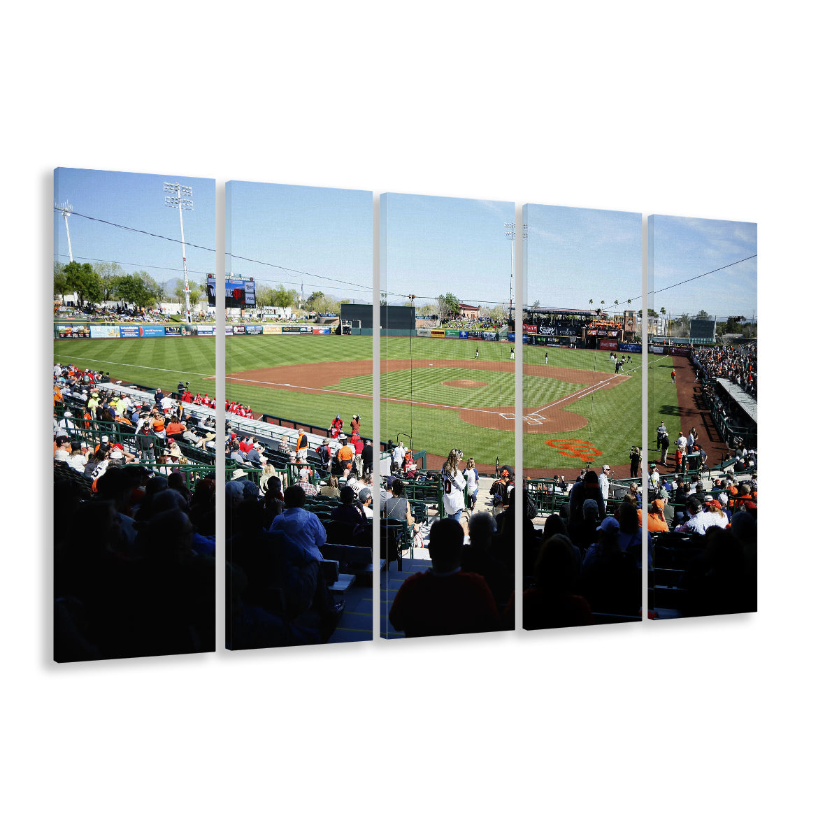 Scottsdale Stadium in Scottsdale, Stadium Canvas, Sport Art, 5 Panel B, Extra Large Canvas, Canvas Print Wall Art