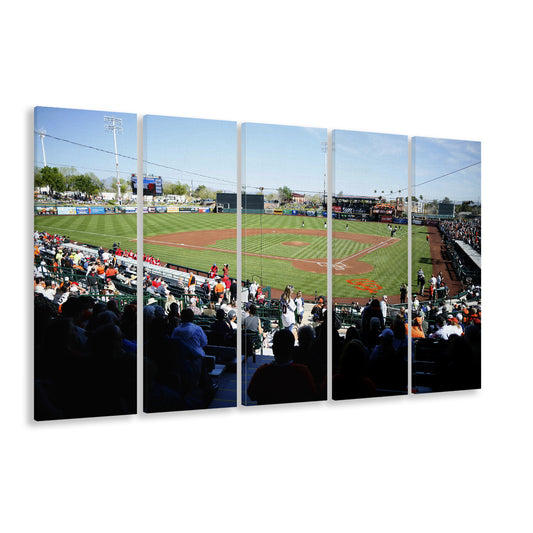 Scottsdale Stadium in Scottsdale, Stadium Canvas, Sport Art, 5 Panel B, Extra Large Canvas, Canvas Print Wall Art