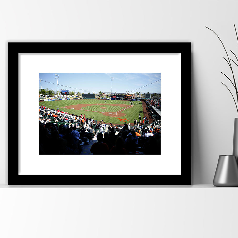 Scottsdale Stadium in Scottsdale, Stadium Canvas, Sport Art, Gift for him, White Border Framed Art Print Wall Decor