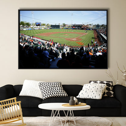 Scottsdale Stadium in Scottsdale, Stadium Canvas, Sport Art, Framed Canvas Print Wall Art, Floating Frame