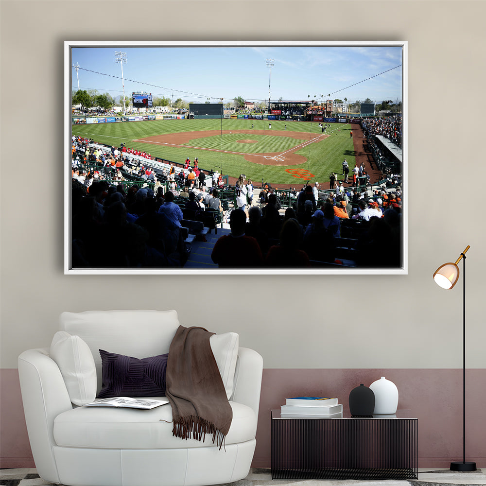 Scottsdale Stadium in Scottsdale, Stadium Canvas, Sport Art, Framed Canvas Print Wall Art, Floating Frame