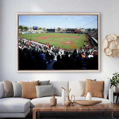 Scottsdale Stadium in Scottsdale, Stadium Canvas, Sport Art, Framed Canvas Print Wall Art, Floating Frame