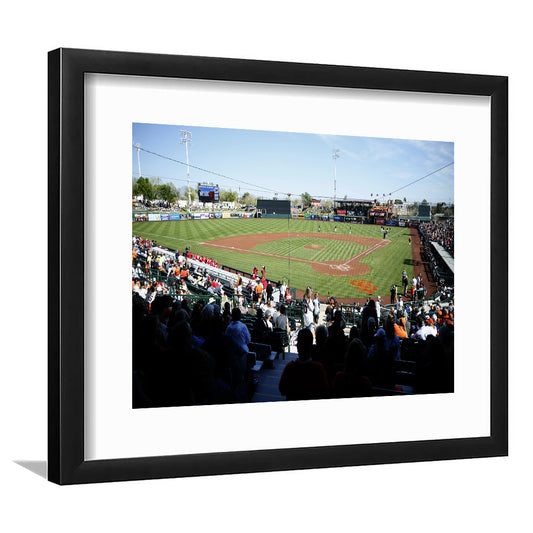 Scottsdale Stadium in Scottsdale, Stadium Canvas, Sport Art, Gift for him, White Border Framed Art Print Wall Decor