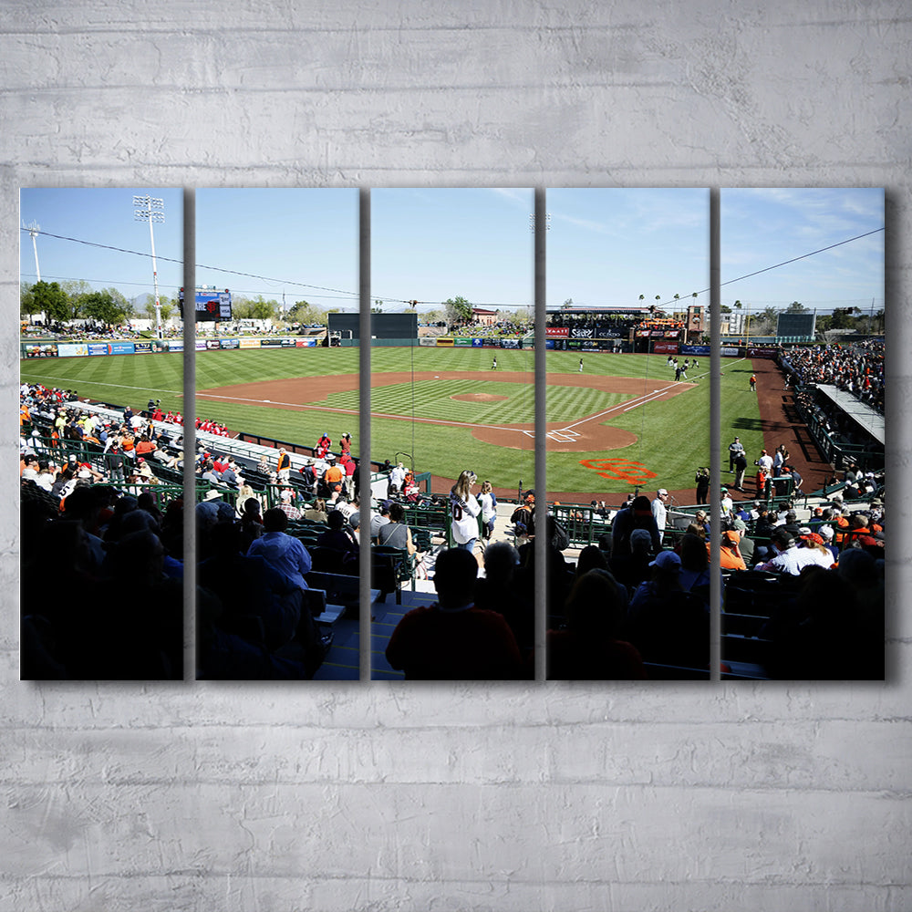 Scottsdale Stadium in Scottsdale, Stadium Canvas, Sport Art, 5 Panel B, Extra Large Canvas, Canvas Print Wall Art