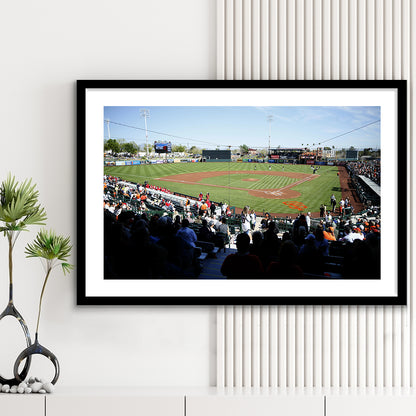Scottsdale Stadium in Scottsdale, Stadium Canvas, Sport Art, Gift for him, White Border Framed Art Print Wall Decor