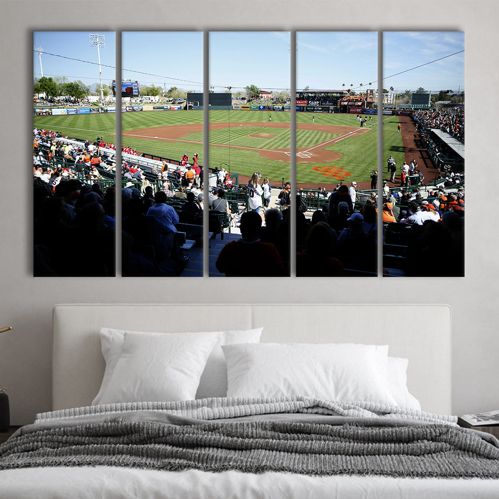 Scottsdale Stadium in Scottsdale, Stadium Canvas, Sport Art, 5 Panel B, Extra Large Canvas, Canvas Print Wall Art