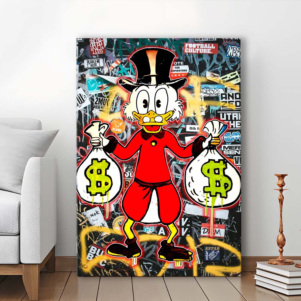 Scrooge McDuck - Alec Monopoly Inspired, Canvas Print, Luxury Wall Art Decor, Modern Art
