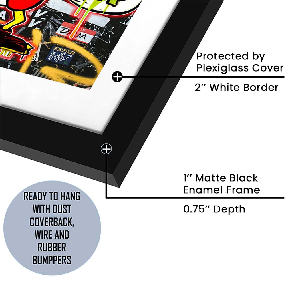 Scrooge McDuck - Alec Monopoly Inspired, Framed Art Print, Luxury Pictures Framed, White Border