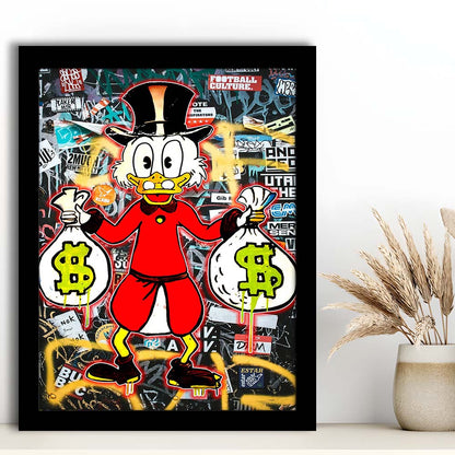 Scrooge McDuck - Alec Monopoly Inspired, Framed Art Print, Picture Framed Wall Art Decor