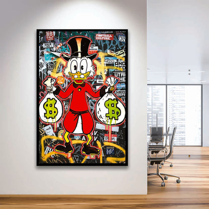 Scrooge McDuck - Alec Monopoly Inspired, Framed Art Print, Picture Framed Wall Art Decor