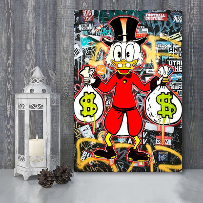 Scrooge McDuck - Alec Monopoly Inspired, Canvas Print, Luxury Wall Art Decor, Modern Art