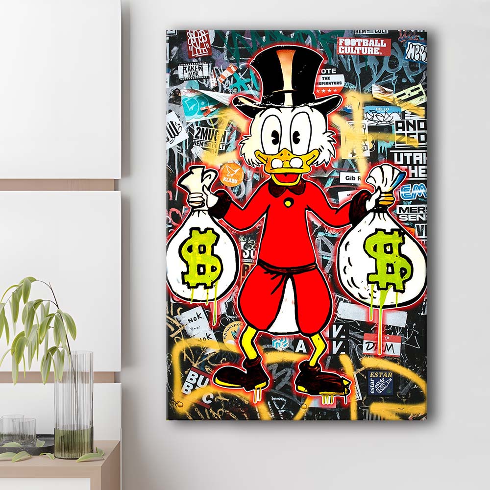 Scrooge McDuck - Alec Monopoly Inspired, Canvas Print, Luxury Wall Art Decor, Modern Art