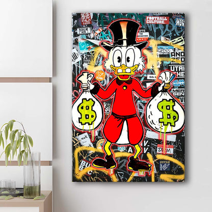 Scrooge McDuck - Alec Monopoly Inspired, Canvas Print, Luxury Wall Art Decor, Modern Art