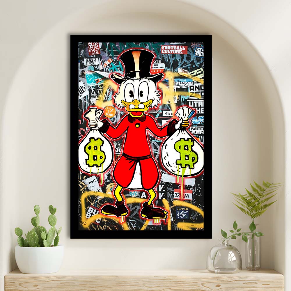 Scrooge McDuck - Alec Monopoly Inspired, Framed Art Print, Picture Framed Wall Art Decor