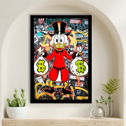 Scrooge McDuck - Alec Monopoly Inspired, Framed Art Print, Picture Framed Wall Art Decor