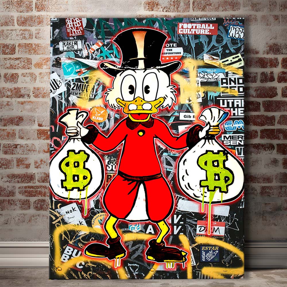 Scrooge McDuck - Alec Monopoly Inspired, Canvas Print, Luxury Wall Art Decor, Modern Art