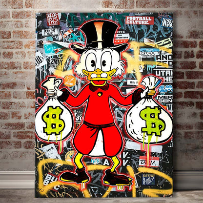 Scrooge McDuck - Alec Monopoly Inspired, Canvas Print, Luxury Wall Art Decor, Modern Art