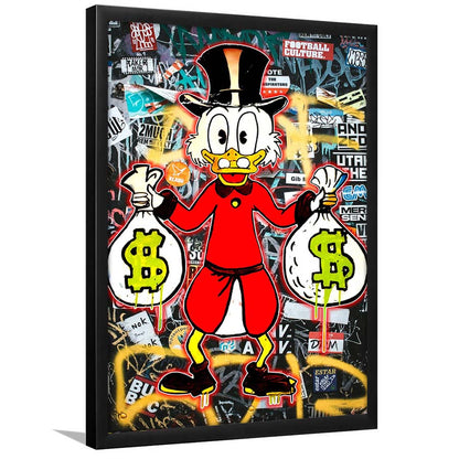 Scrooge McDuck - Alec Monopoly Inspired, Framed Art Print, Picture Framed Wall Art Decor