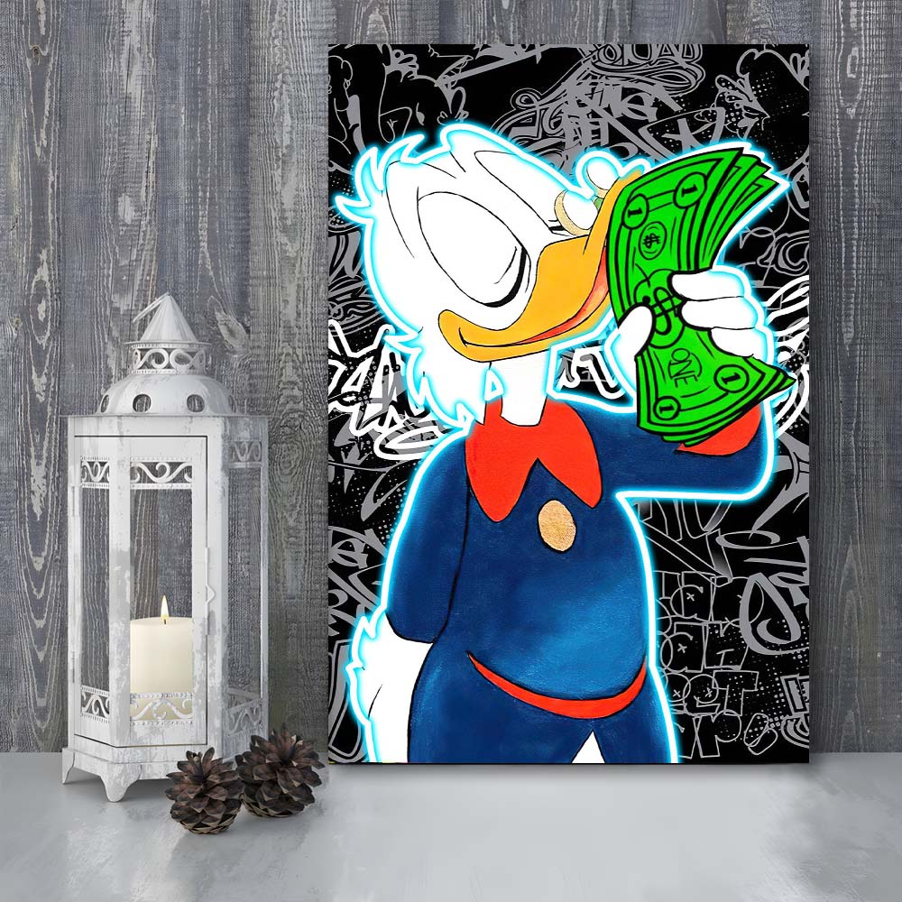 Scrooge McDuck Money On My Mind, Canvas Print, Luxury Wall Art Decor, Modern Art