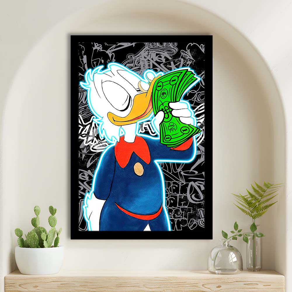 Scrooge McDuck Money On My Mind, Framed Art Print, Picture Framed Wall Art Decor