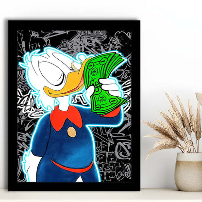 Scrooge McDuck Money On My Mind, Framed Art Print, Picture Framed Wall Art Decor