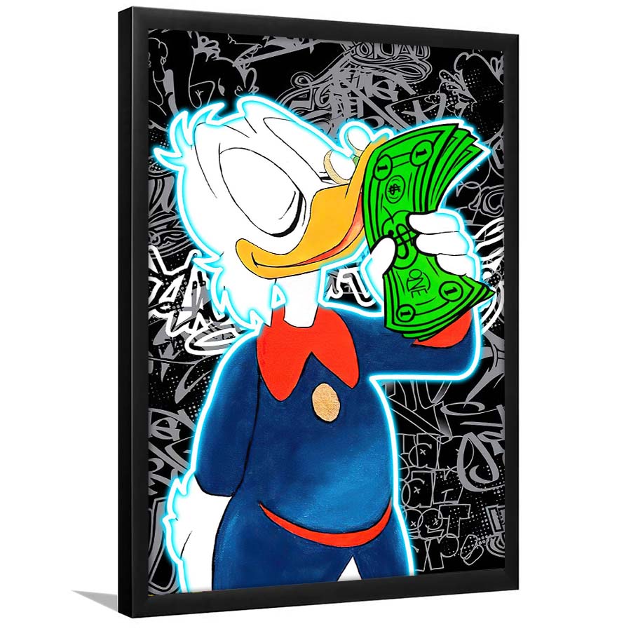 Scrooge McDuck Money On My Mind, Framed Art Print, Picture Framed Wall Art Decor