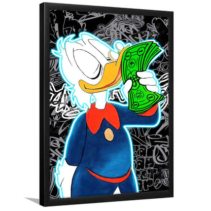 Scrooge McDuck Money On My Mind, Framed Art Print, Picture Framed Wall Art Decor