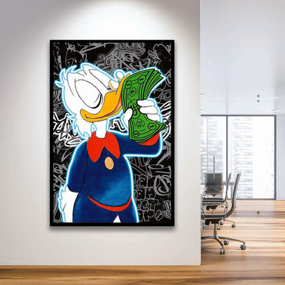 Scrooge McDuck Money On My Mind, Framed Art Print, Picture Framed Wall Art Decor