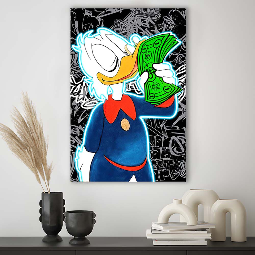 Scrooge McDuck Money On My Mind, Canvas Print, Luxury Wall Art Decor, Modern Art