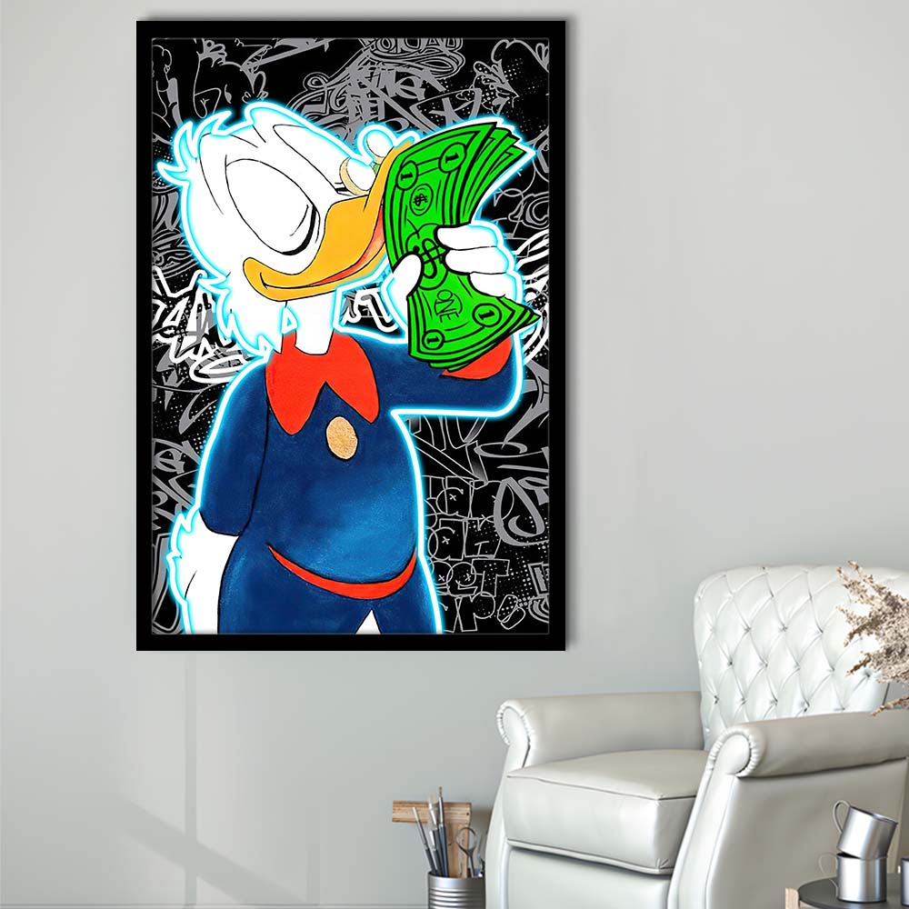 Scrooge McDuck Money On My Mind, Framed Art Print, Picture Framed Wall Art Decor