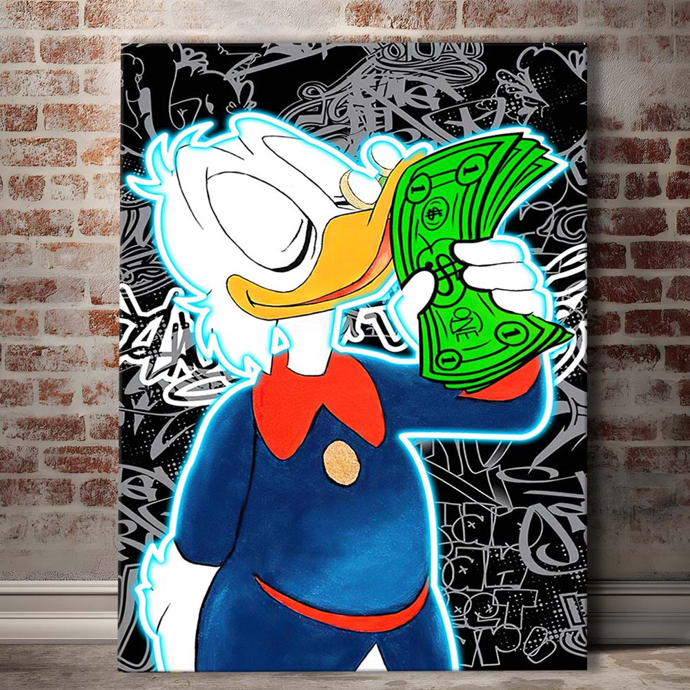Scrooge McDuck Money On My Mind, Canvas Print, Luxury Wall Art Decor, Modern Art