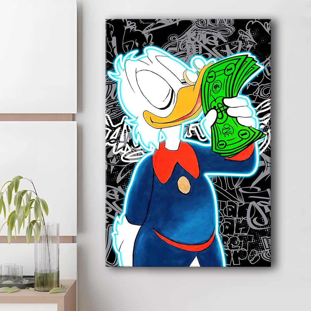 Scrooge McDuck Money On My Mind, Canvas Print, Luxury Wall Art Decor, Modern Art