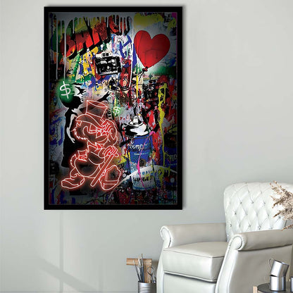 Scrooge McDuck Neon Sign Effects, Framed Art Print, Picture Framed Wall Art Decor