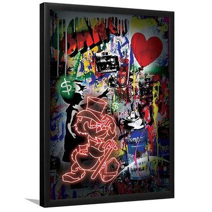 Scrooge McDuck Neon Sign Effects, Framed Art Print, Picture Framed Wall Art Decor