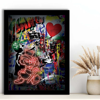 Scrooge McDuck Neon Sign Effects, Framed Art Print, Picture Framed Wall Art Decor