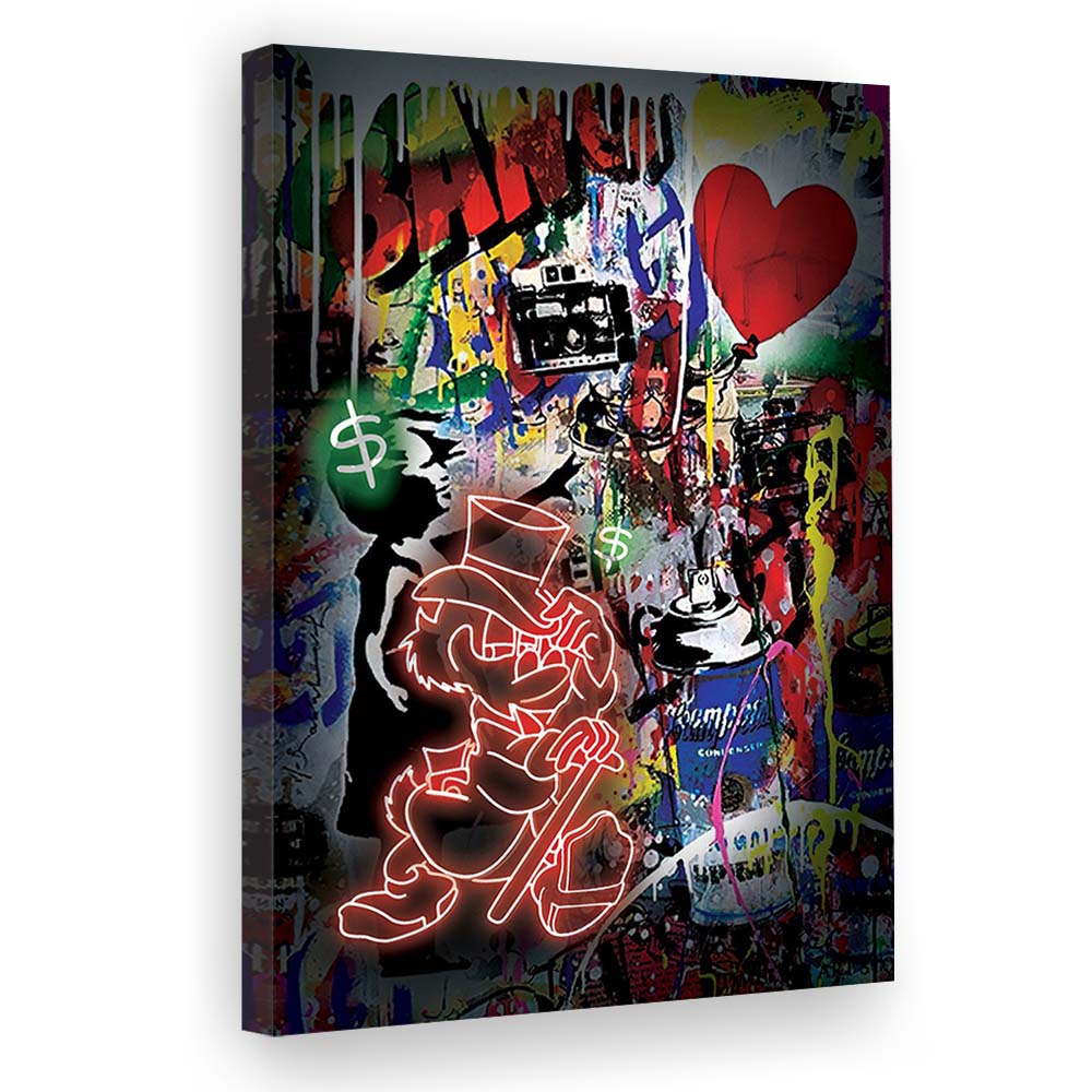 Scrooge McDuck Neon Sign Effects, Canvas Print, Luxury Wall Art Decor, Modern Art