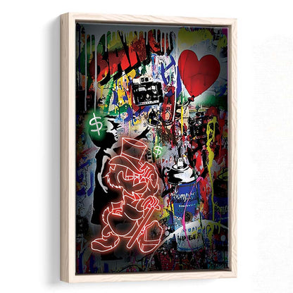 Scrooge McDuck Neon Sign Effects, Framed Canvas Print, Floating Frame, Luxury Wall Art Decor