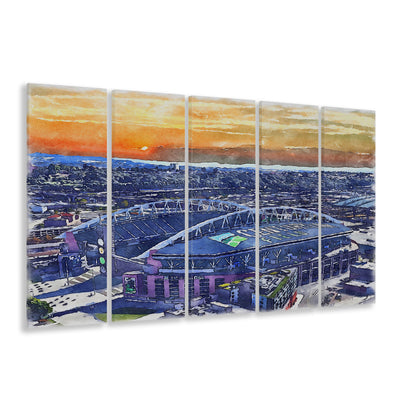 Seahawks Football Stadium, Lumen Field Watercolor, Sport Art, Extra Large Canvas Print Wall Art