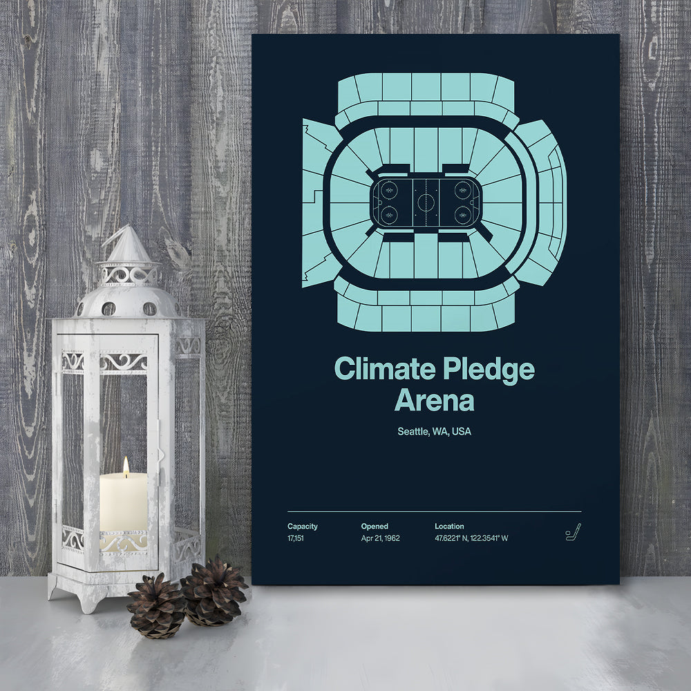 Seattle Kraken Stadium Print, Climate Pledge Arena Print, Fan Gifts, Sport Art, Canvas Print Wall Art