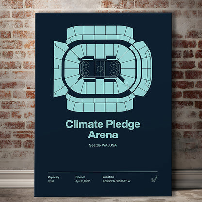 Seattle Kraken Stadium Print, Climate Pledge Arena Print, Fan Gifts, Sport Art, Canvas Print Wall Art