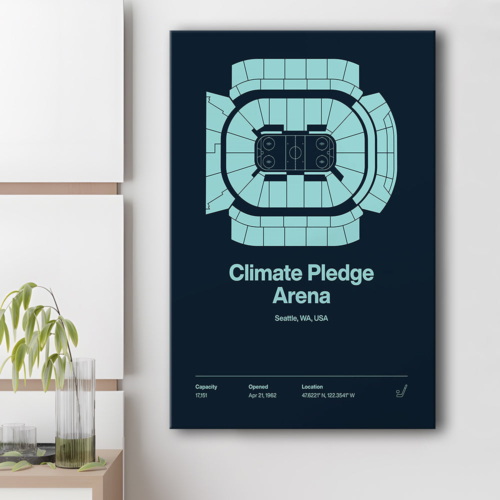 Seattle Kraken Stadium Print, Climate Pledge Arena Print, Fan Gifts, Sport Art, Canvas Print Wall Art