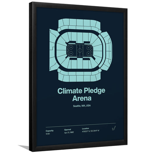 Seattle Kraken Stadium Print, Climate Pledge Arena Print, Gifts for him, Sport Art, Framed Art Print Wall Decor