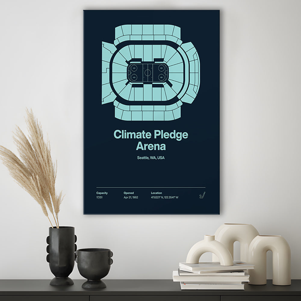 Seattle Kraken Stadium Print, Climate Pledge Arena Print, Fan Gifts, Sport Art, Canvas Print Wall Art
