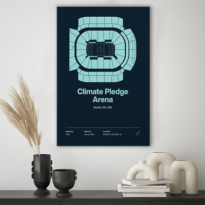 Seattle Kraken Stadium Print, Climate Pledge Arena Print, Fan Gifts, Sport Art, Canvas Print Wall Art